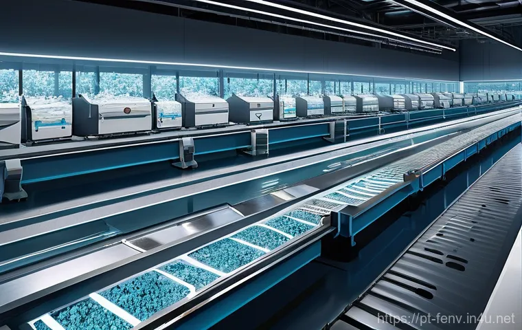 산업 폐기물 처리 기술 - **Prompt 1: Futuristic Automated Recycling Hub**
    A wide-angle, hyper-realistic depiction of an a...