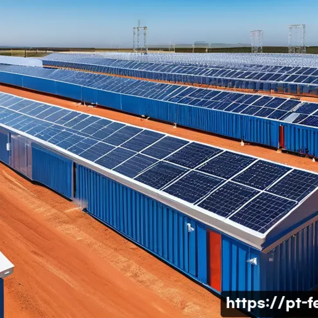 에너지 저장 시스템의 발전 - A high-tech Brazilian renewable energy facility showcasing a large-scale redox flow battery system w...