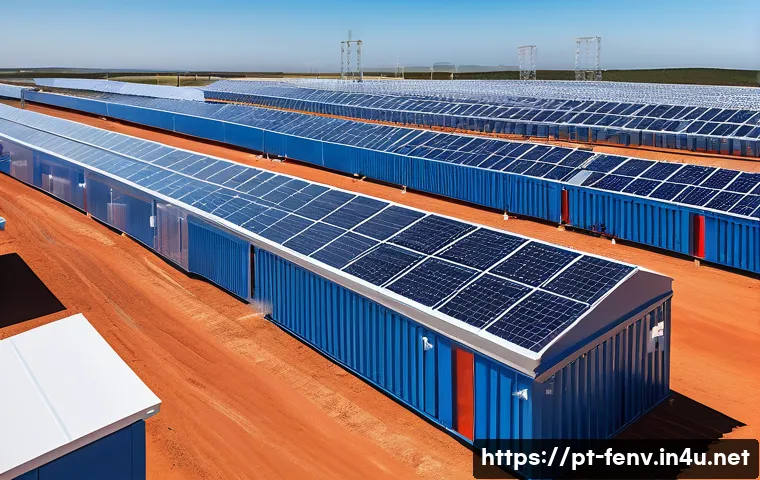 에너지 저장 시스템의 발전 - A high-tech Brazilian renewable energy facility showcasing a large-scale redox flow battery system w...