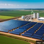 Home 18 수소 경제의 발전 - A large-scale green hydrogen production plant located in Brazil’s Northeast region, featuring expans...